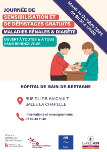 JOURNÉE DE SENSIBILISATION ET DE DÉPISTAGES MALADIES RÉNALES ET DIABÈTE MARDI 14 OCTOBRE 2025